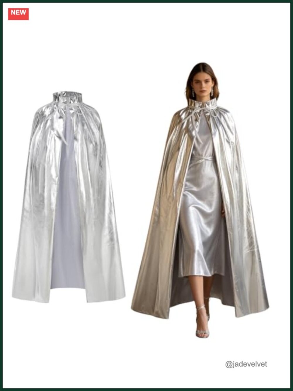 Unisex Adult Shiny Wizard Cloak Sequin Cape for Halloween
